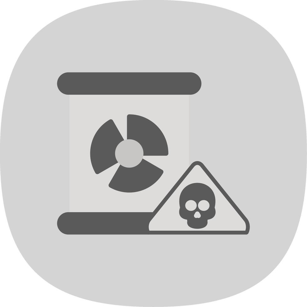 Nuclear Danger Flat Curve Icon Design vector