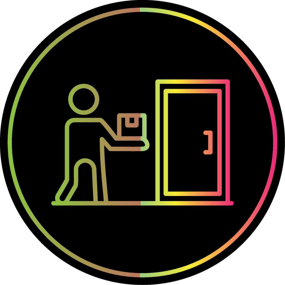 Door To Door Delivery Line Gradient Due Color Icon Design vector