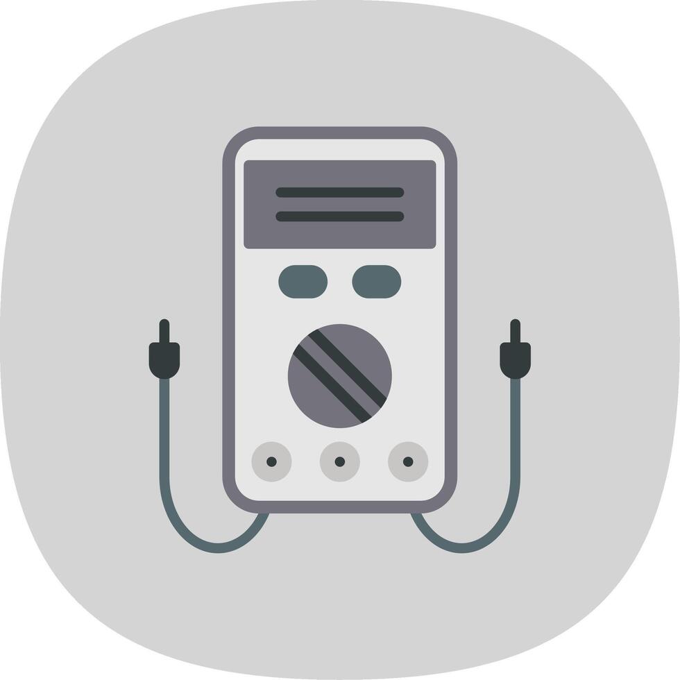 Multimeter Flat Curve Icon Design vector
