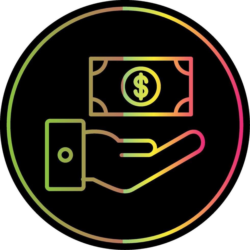 Receive Money Line Gradient Due Color Icon Design vector