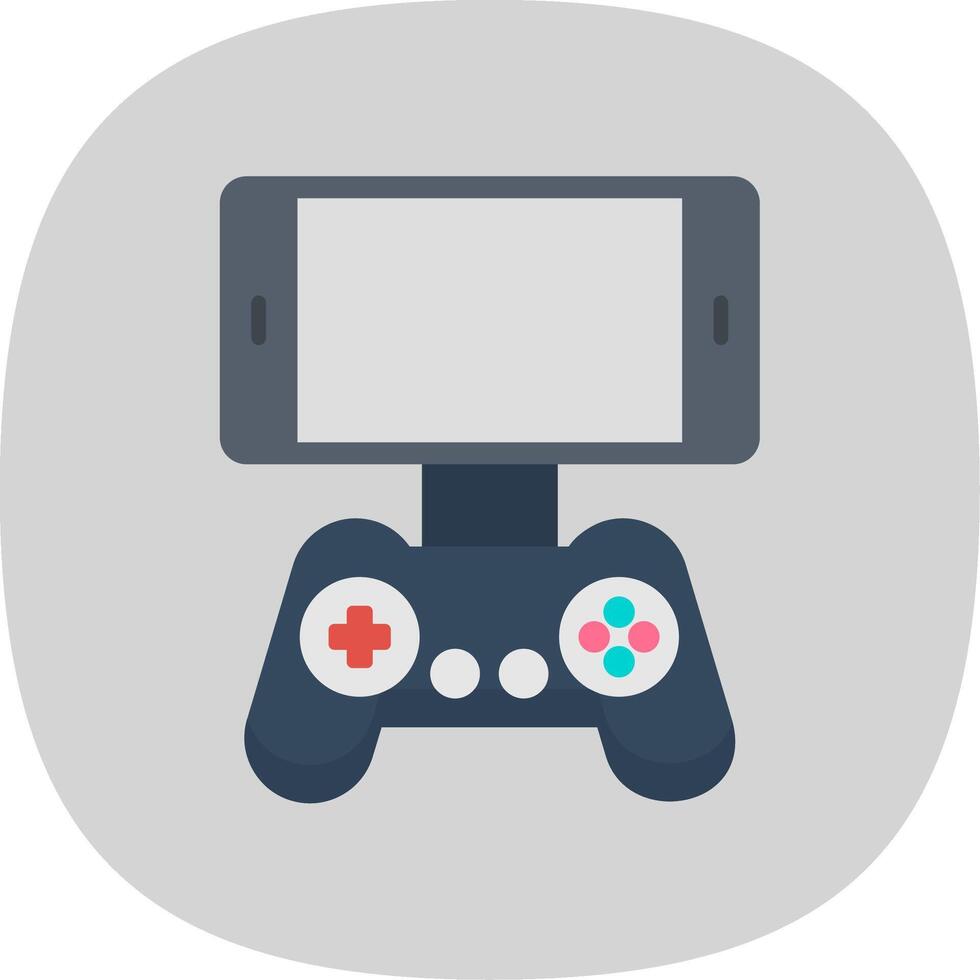 Mobile Game Flat Curve Icon Design vector