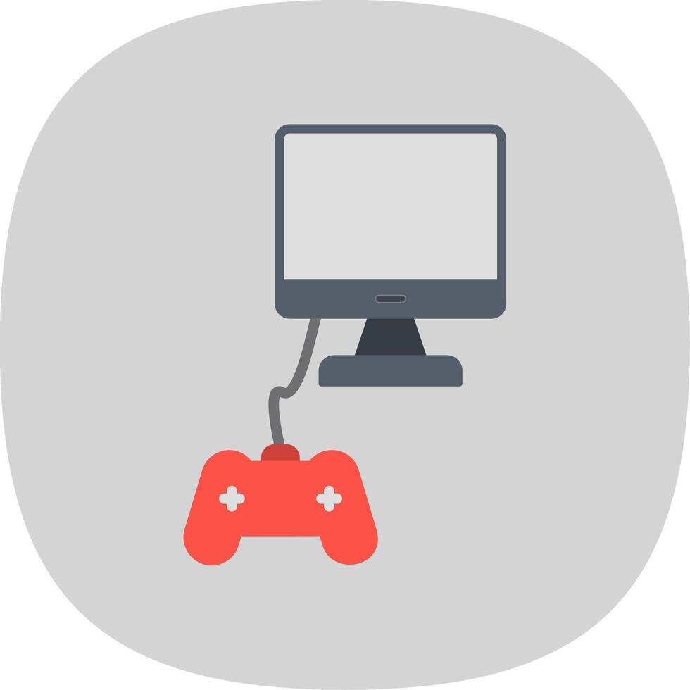 Monitor Flat Curve Icon Design vector