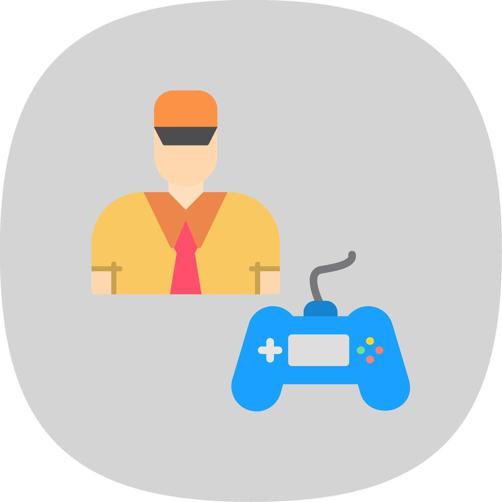 Gamer Flat Curve Icon Design vector