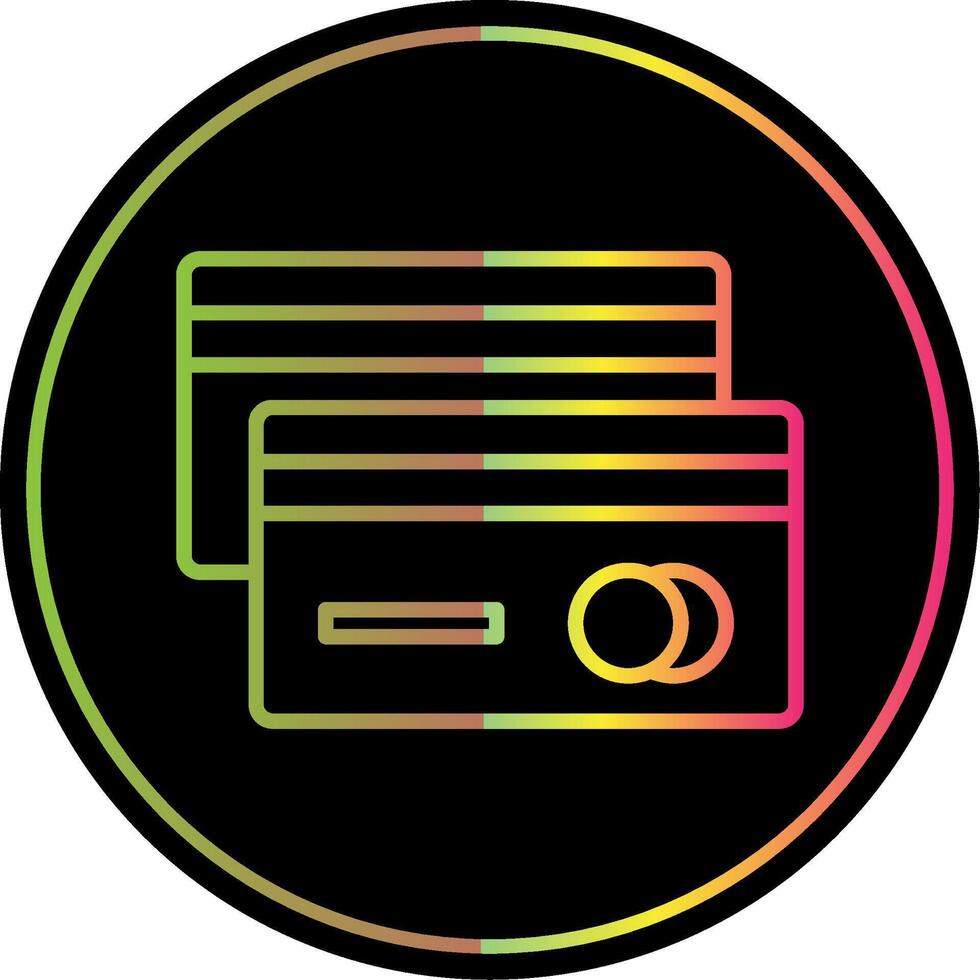 Credit Cards Line Gradient Due Color Icon Design vector
