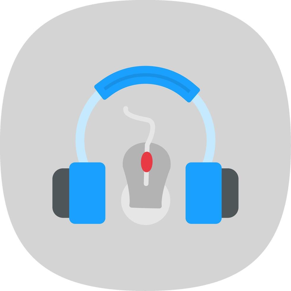 Headset Flat Curve Icon Design vector