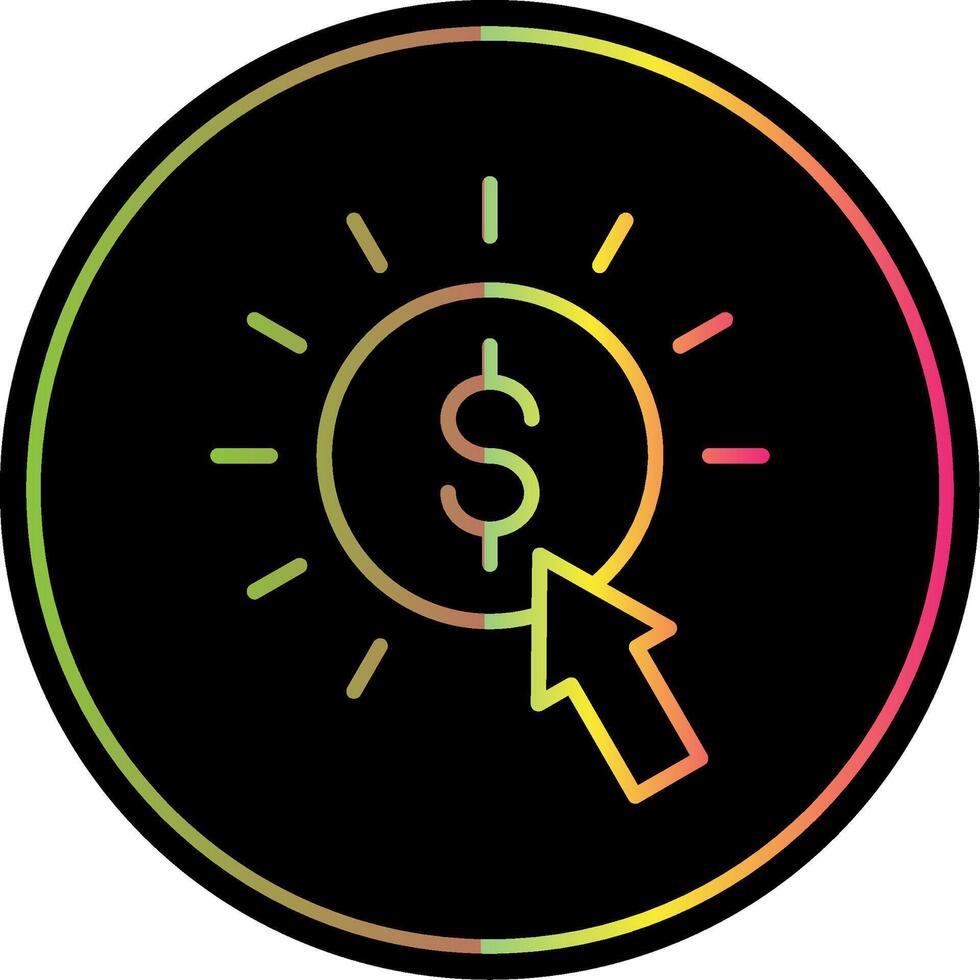Pay Per Click Line Gradient Due Color Icon Design vector
