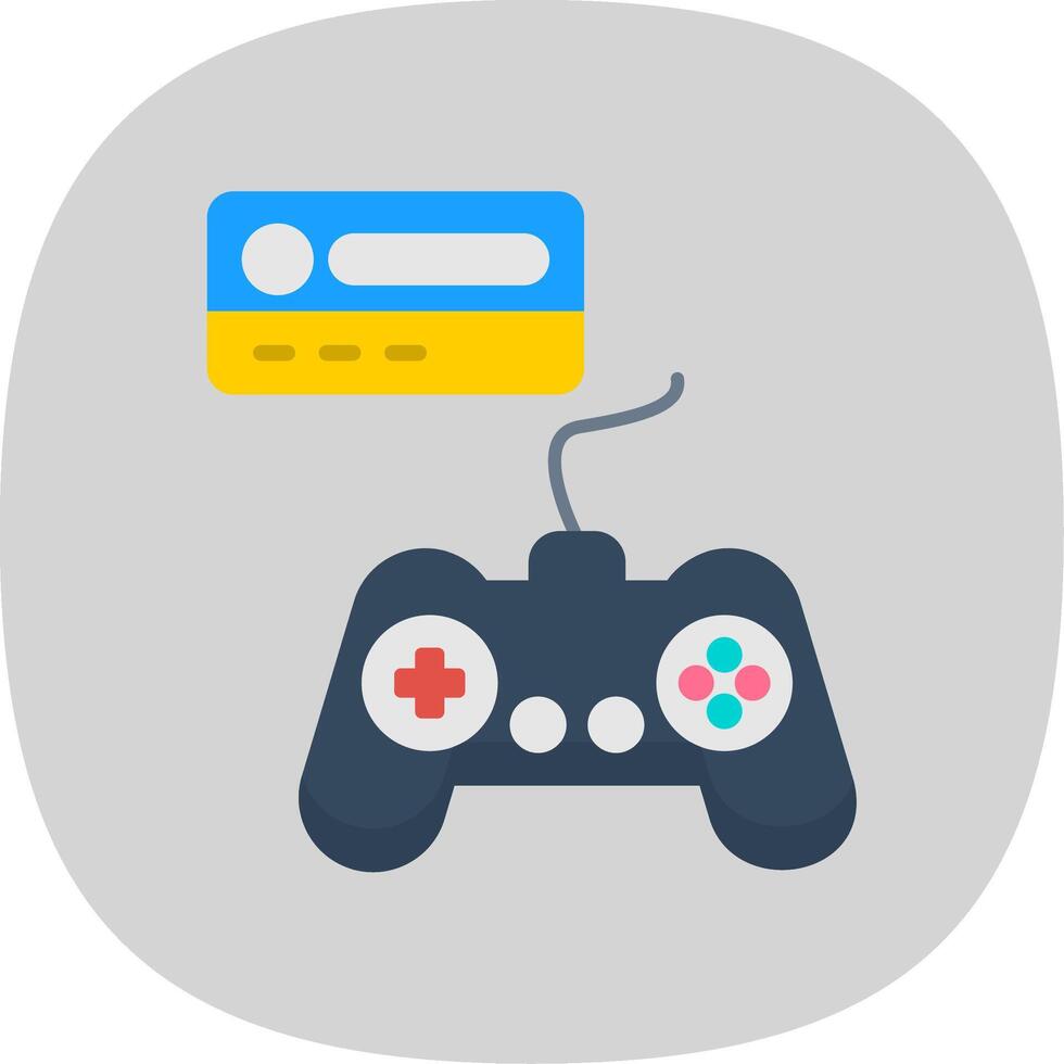 Gaming Console Flat Curve Icon Design vector