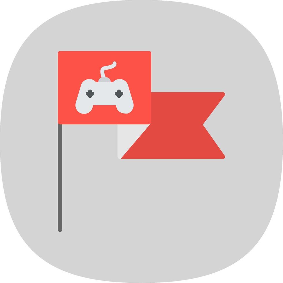 Flag Flat Curve Icon Design vector
