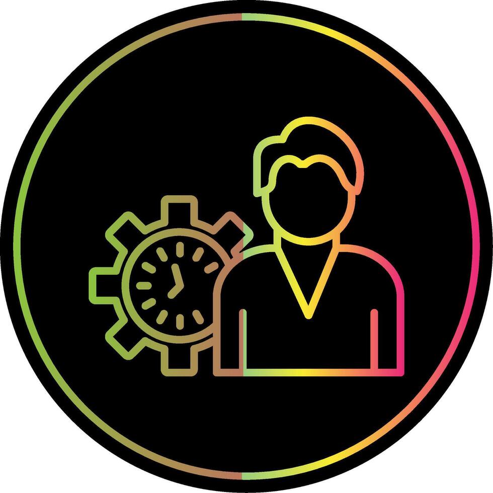 Working Hours Line Gradient Due Color Icon Design vector