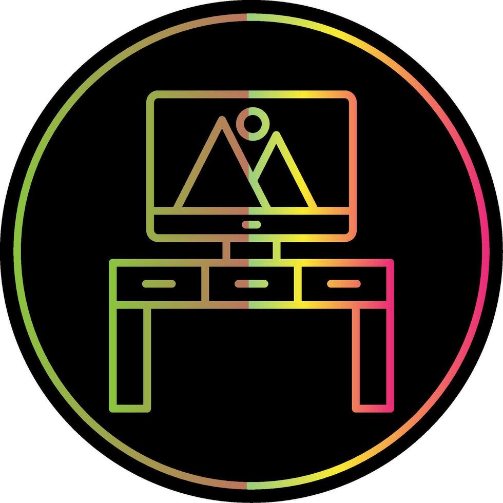 Workplace Line Gradient Due Color Icon Design vector