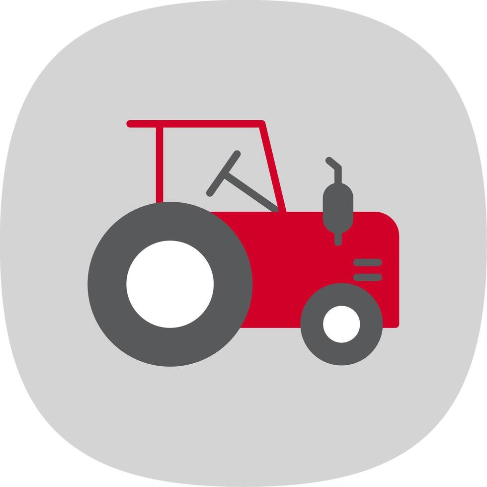 Tractor Flat Curve Icon Design vector