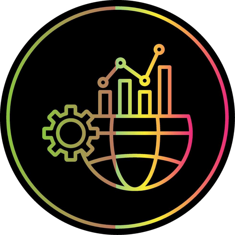 Global Markets Line Gradient Due Color Icon Design vector
