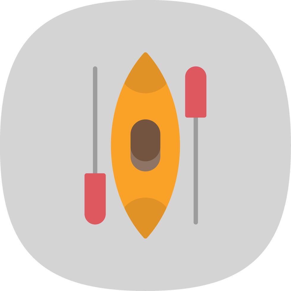 Canoe Flat Curve Icon Design vector