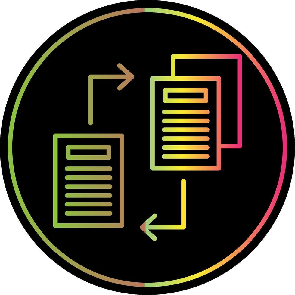 Files Exchange Line Gradient Due Color Icon Design vector