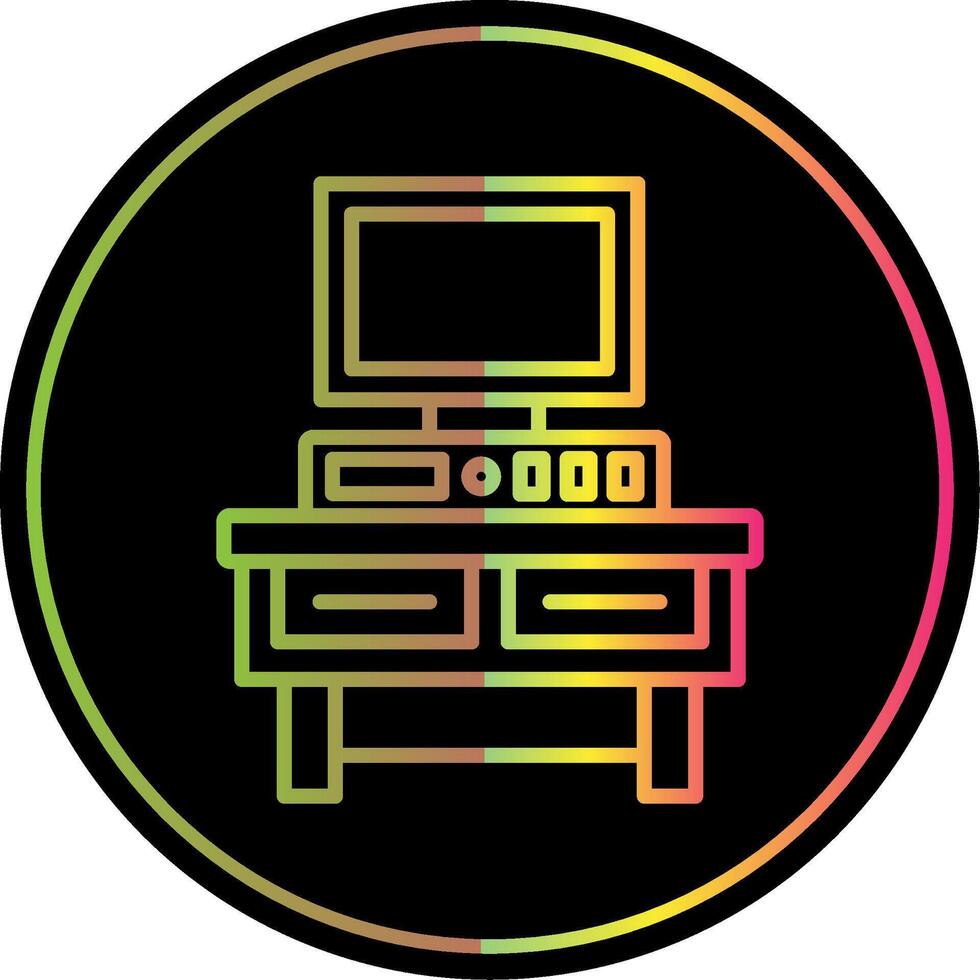 Computer Desk Line Gradient Due Color Icon Design vector