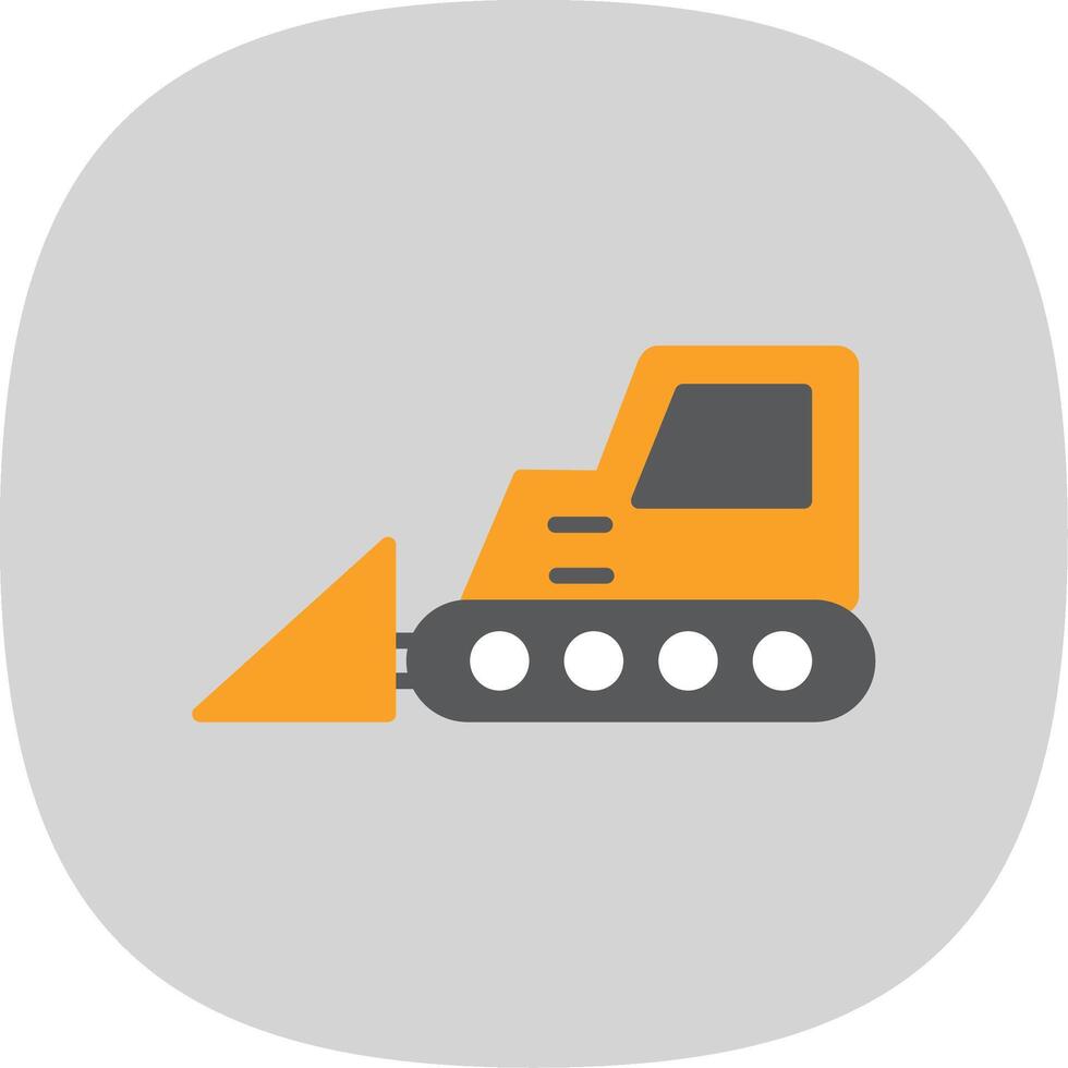 Bulldozer Flat Curve Icon Design vector