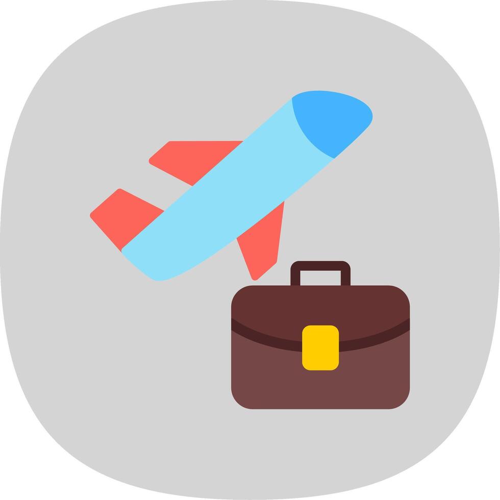 Business Trip Flat Curve Icon Design vector