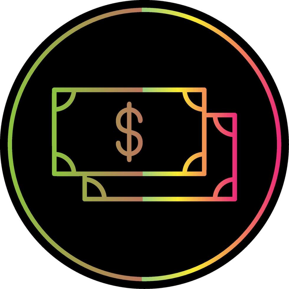 Payment Line Gradient Due Color Icon Design vector