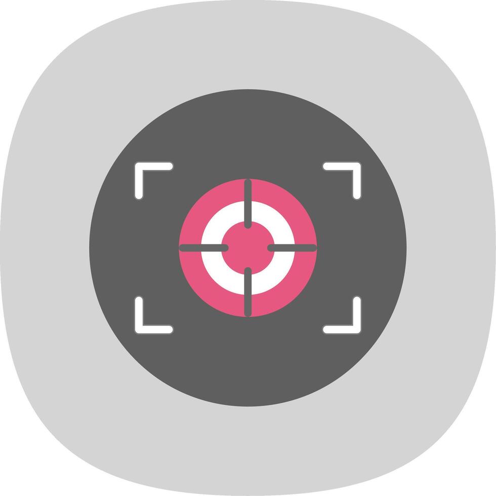 Focus Flat Curve Icon Design vector