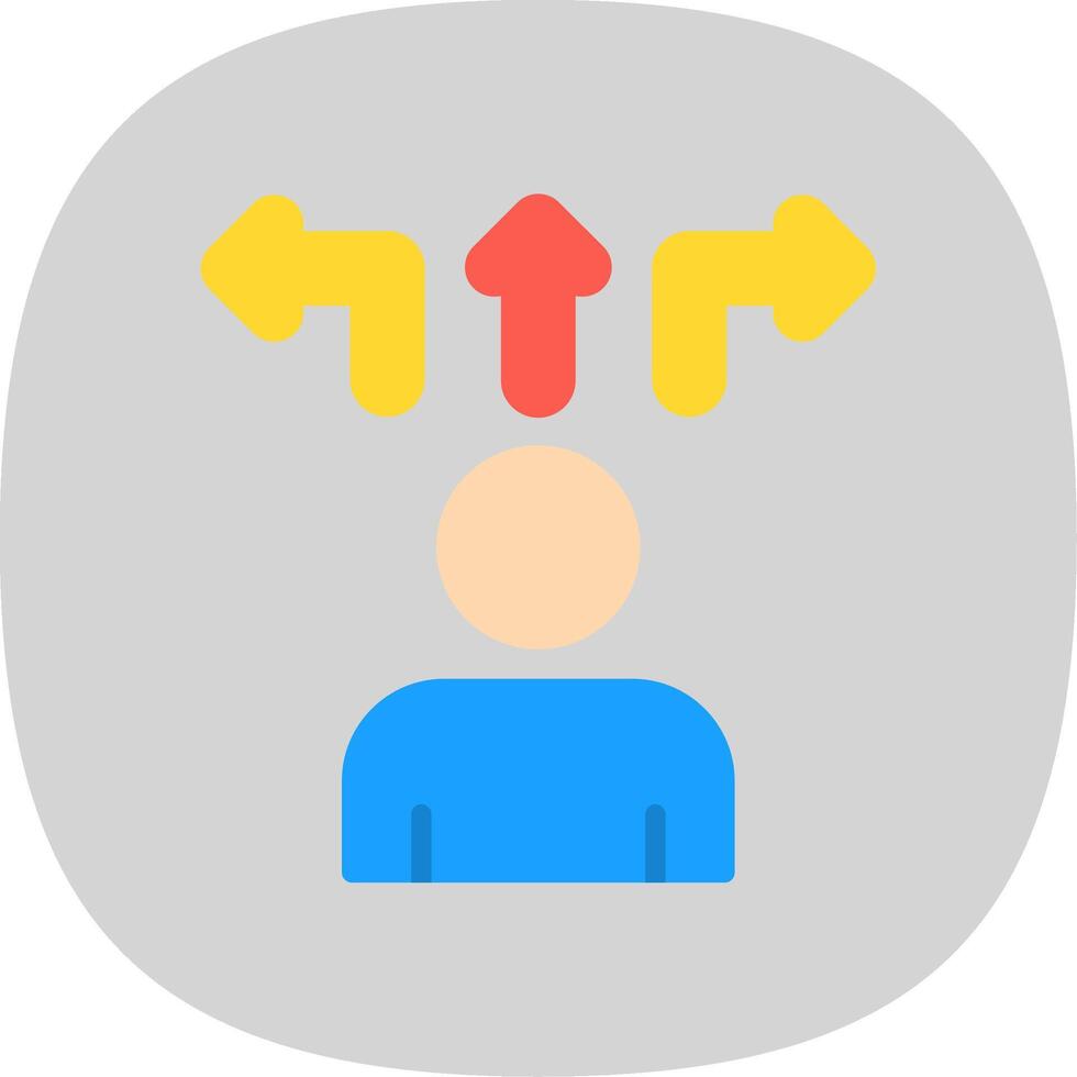 Decision Making Flat Curve Icon Design vector
