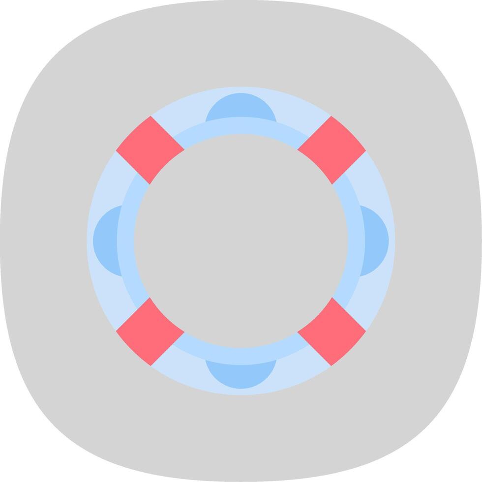 Rubber Ring Flat Curve Icon Design vector