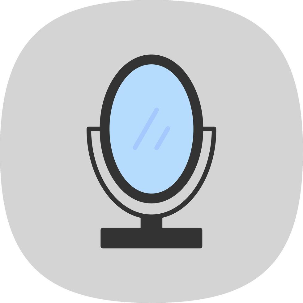 Mirror Flat Curve Icon Design vector