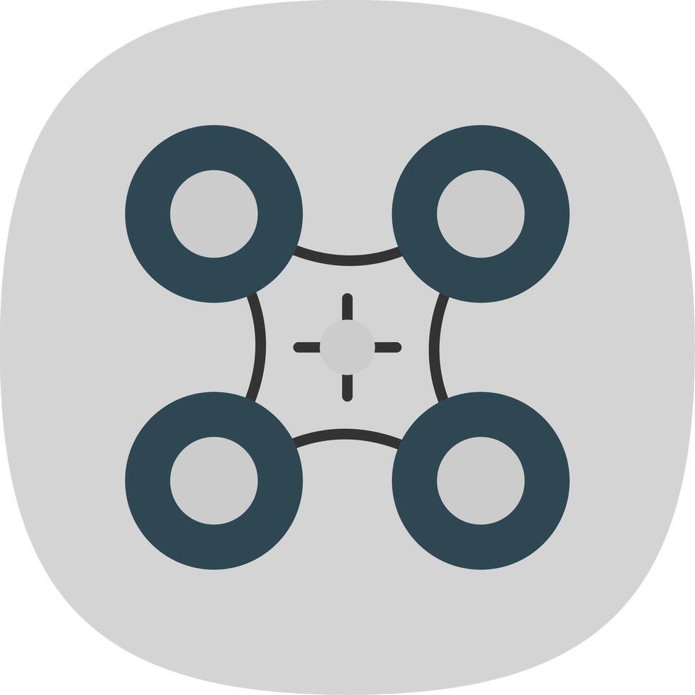 Drone Flat Curve Icon Design vector