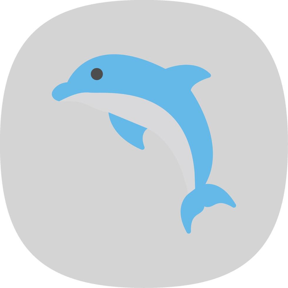 Dolphin Flat Curve Icon Design vector