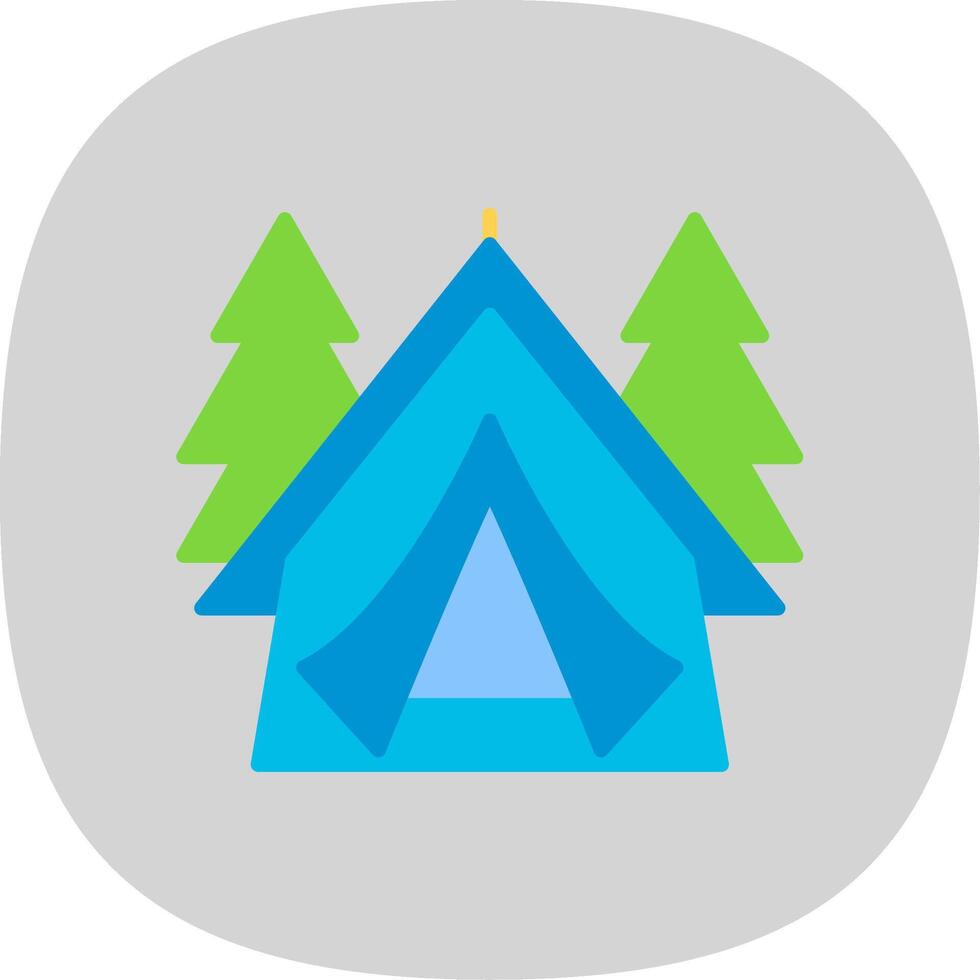 Tent Flat Curve Icon Design vector