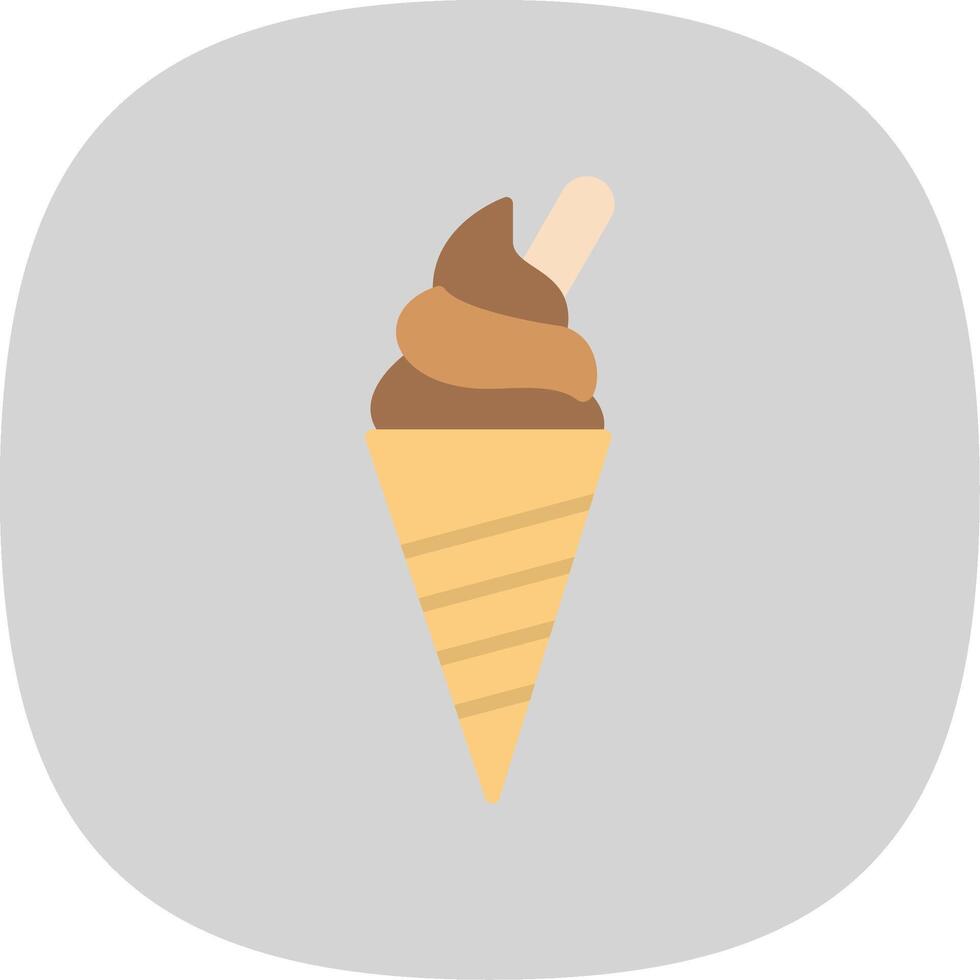 Ice Cream Flat Curve Icon Design vector