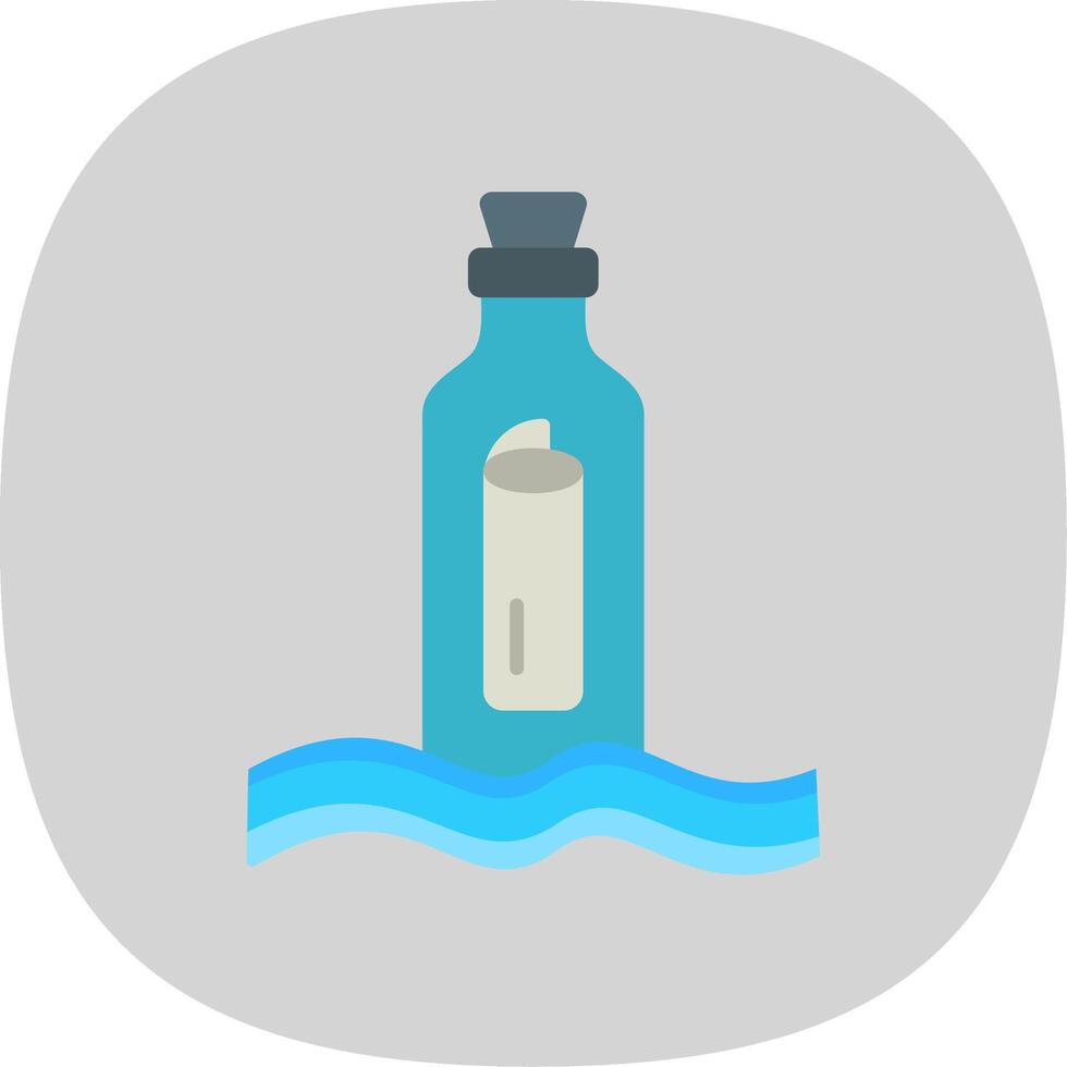 Message In A Bottle Flat Curve Icon Design vector