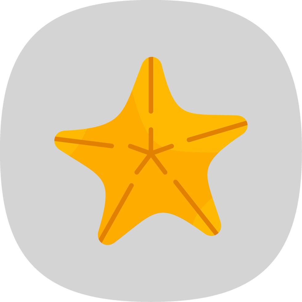 Starfish Flat Curve Icon Design vector