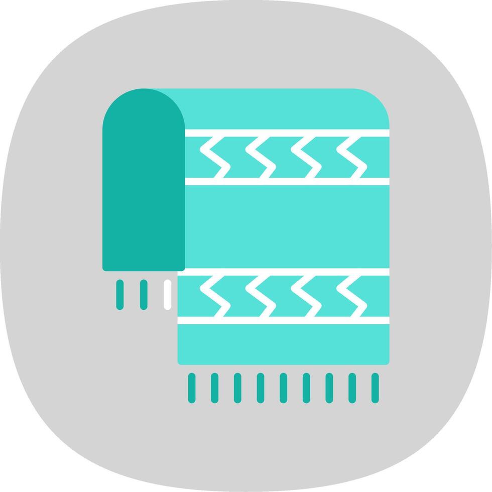 Beach Towel Flat Curve Icon Design vector