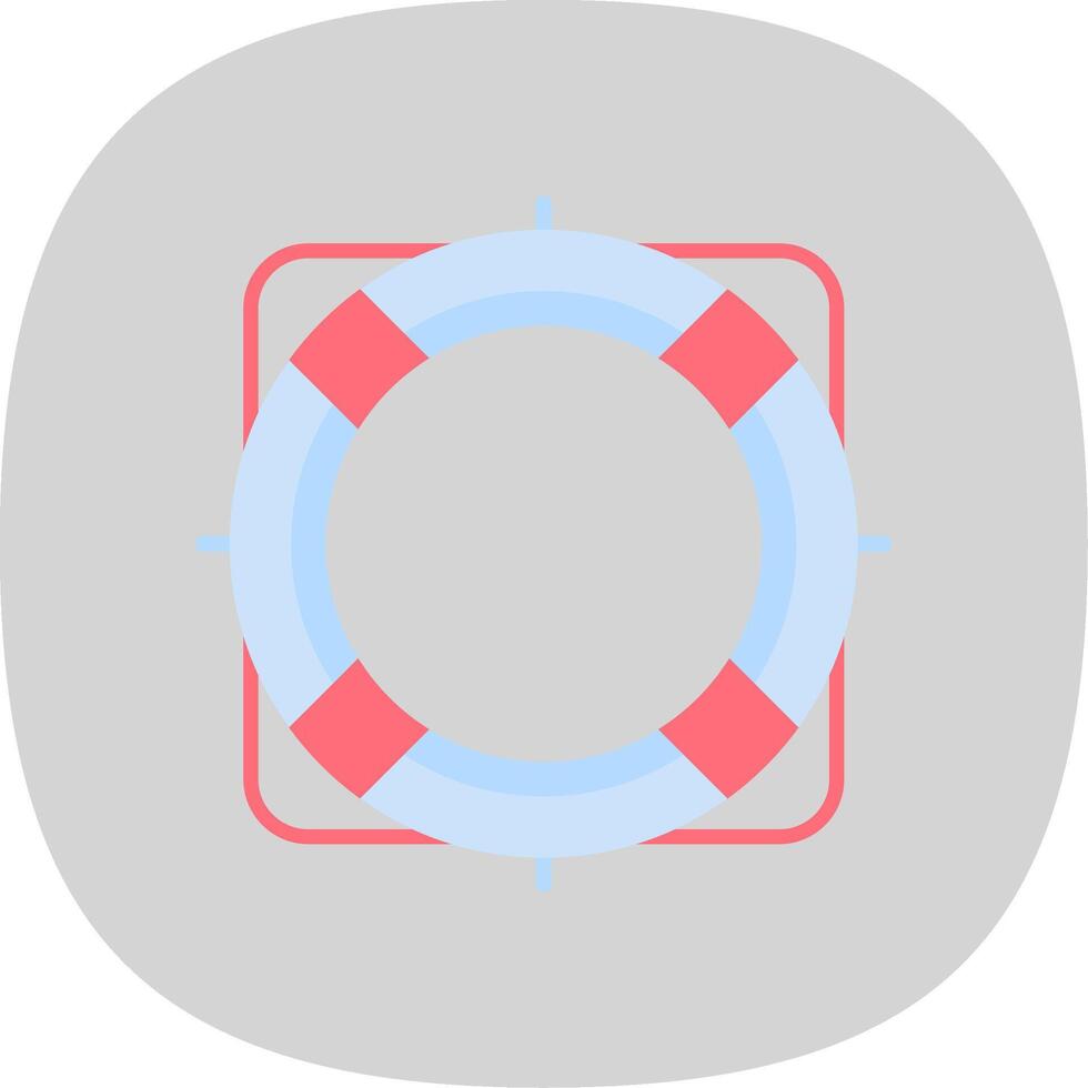 Rescue Buoy Flat Curve Icon Design vector