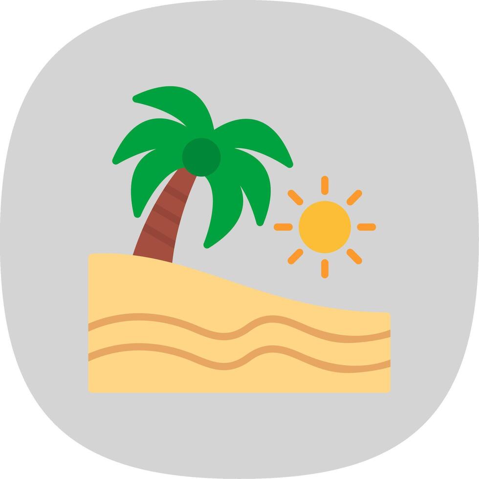 Beach Flat Curve Icon Design vector