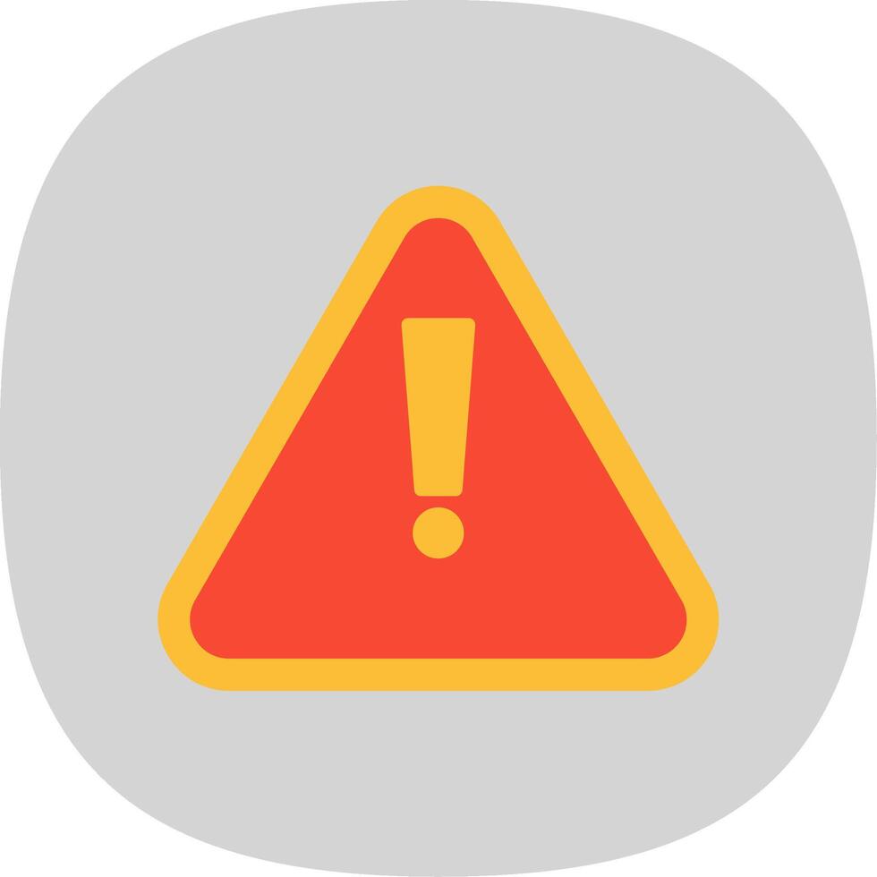 Warning Sign Flat Curve Icon Design vector