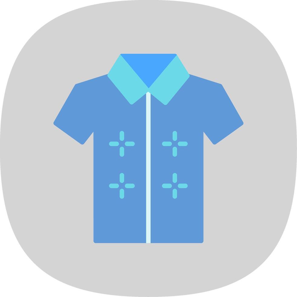 Hawaiian Shirt Flat Curve Icon Design vector