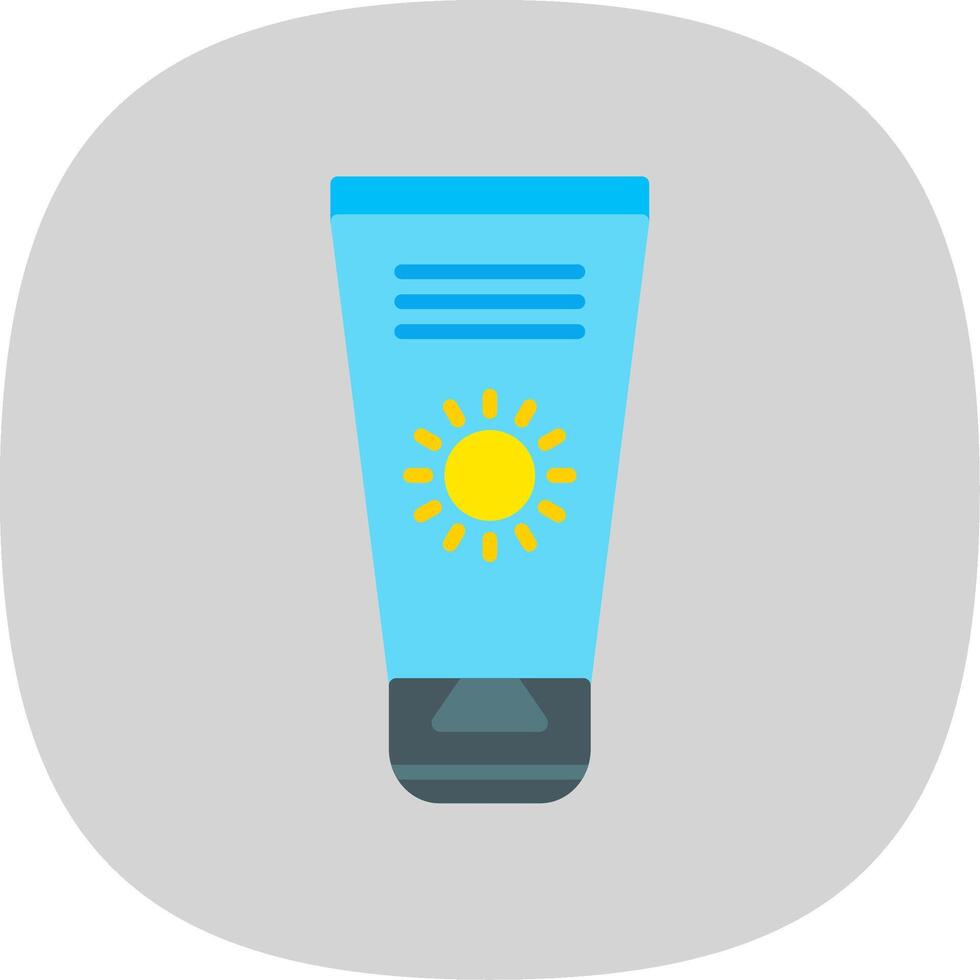 Sun Cream Flat Curve Icon Design vector