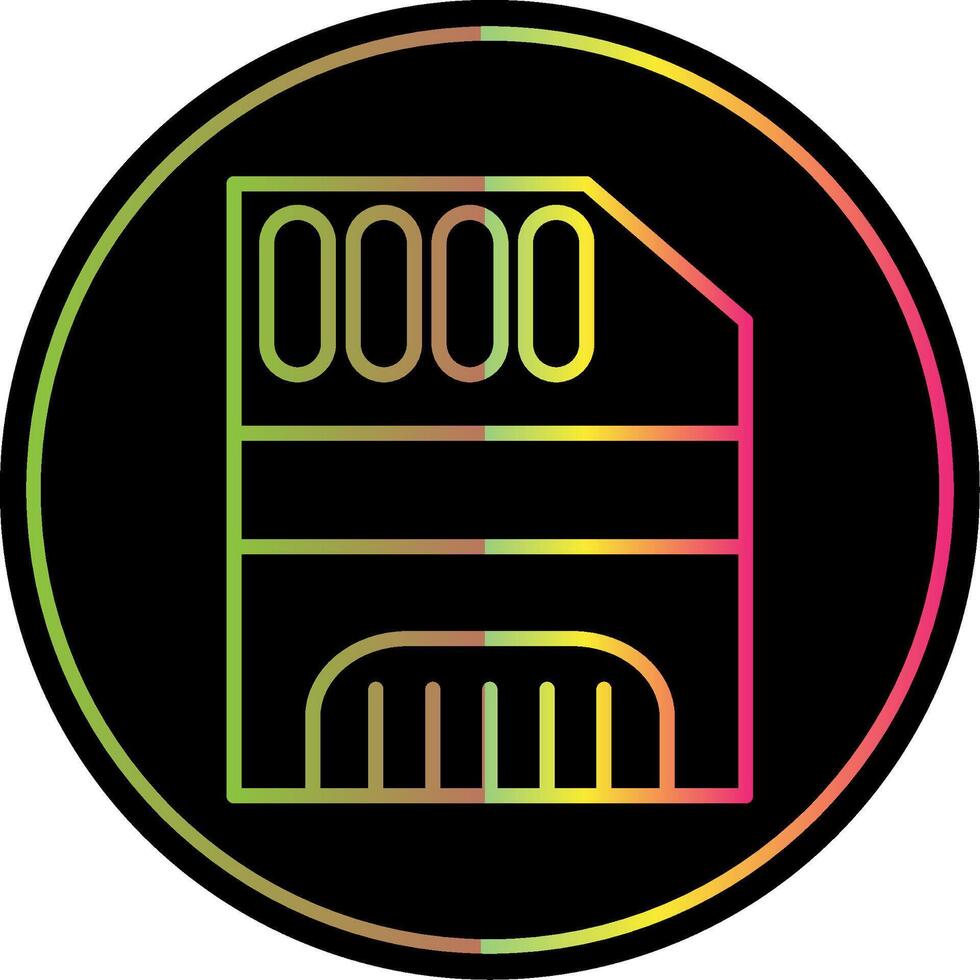 Memory Card Line Gradient Due Color Icon Design vector