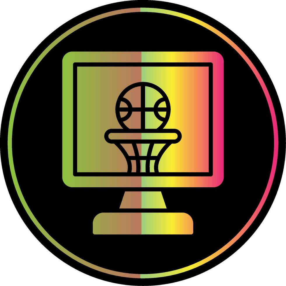 Basketball Glyph Due Color Icon Design vector