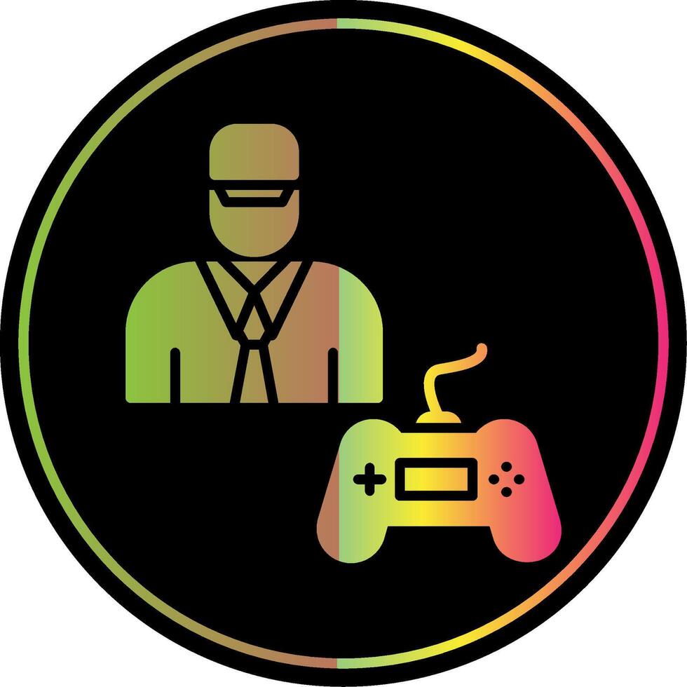 Gamer Glyph Due Color Icon Design vector