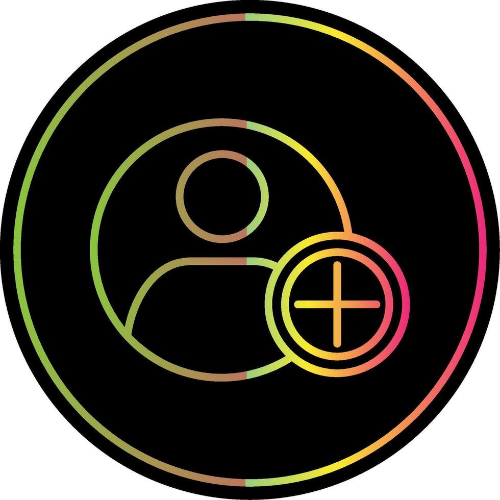 Add Line Gradient Due Color Icon Design vector