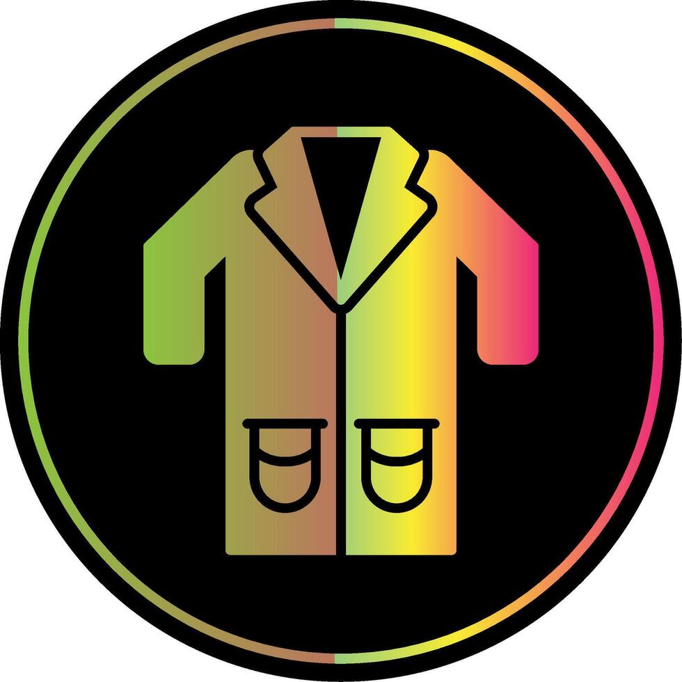 Lab Coat Glyph Due Color Icon Design vector