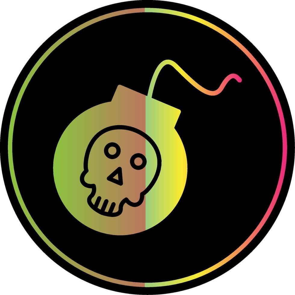 Bomb Glyph Due Color Icon Design vector