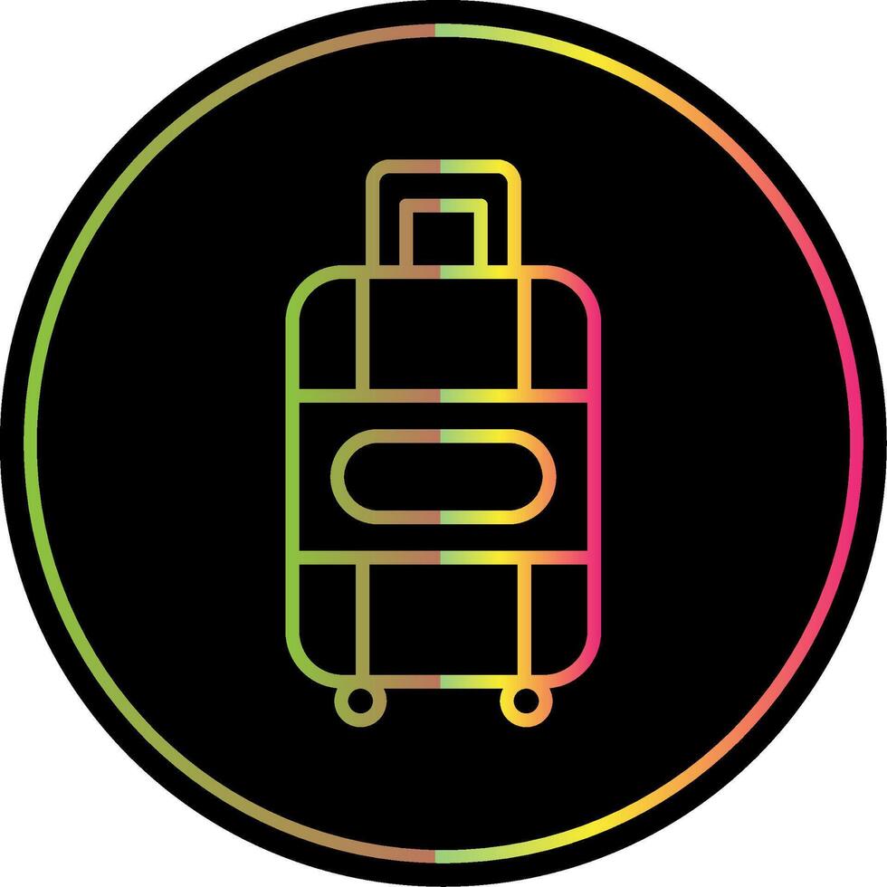 Suitcase Line Gradient Due Color Icon Design vector