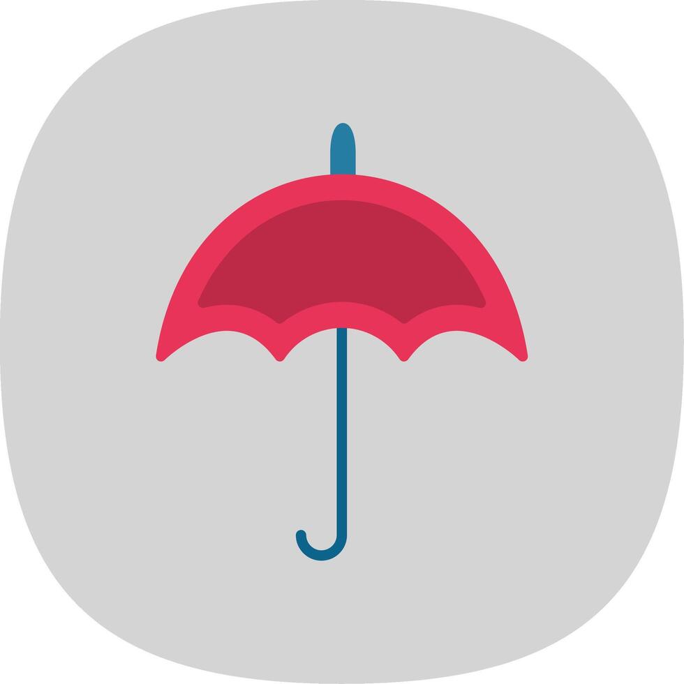 Umbrella Flat Curve Icon Design vector