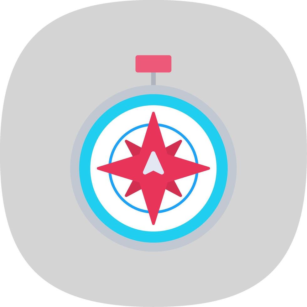 North Flat Curve Icon Design vector