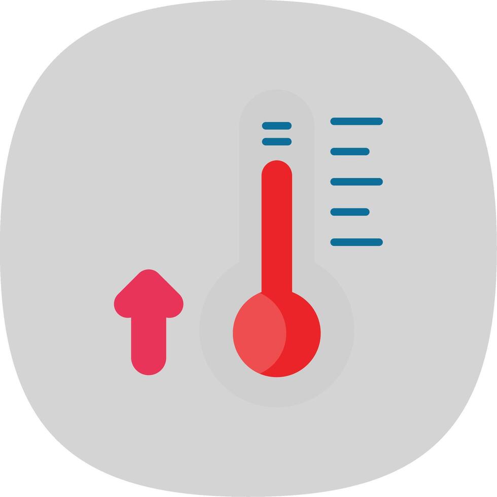 termómetro plano curva icono diseño vector