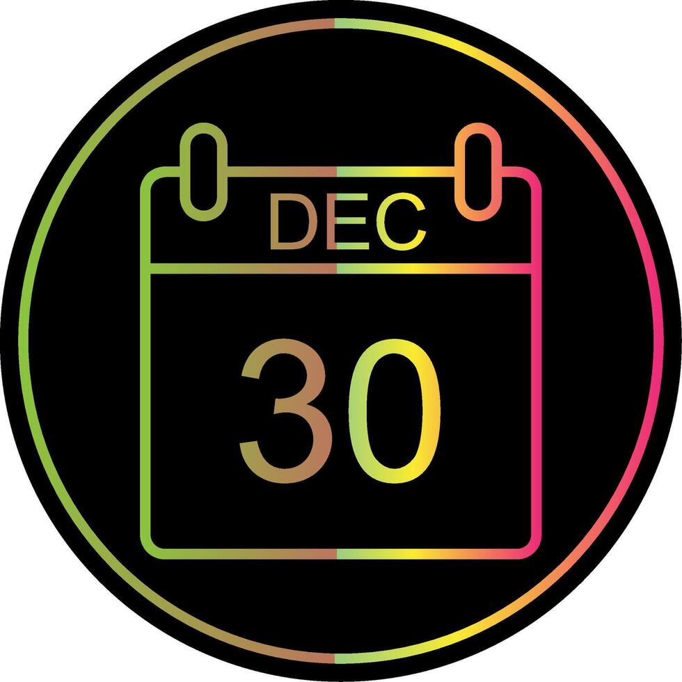 December Line Gradient Due Color Icon Design vector