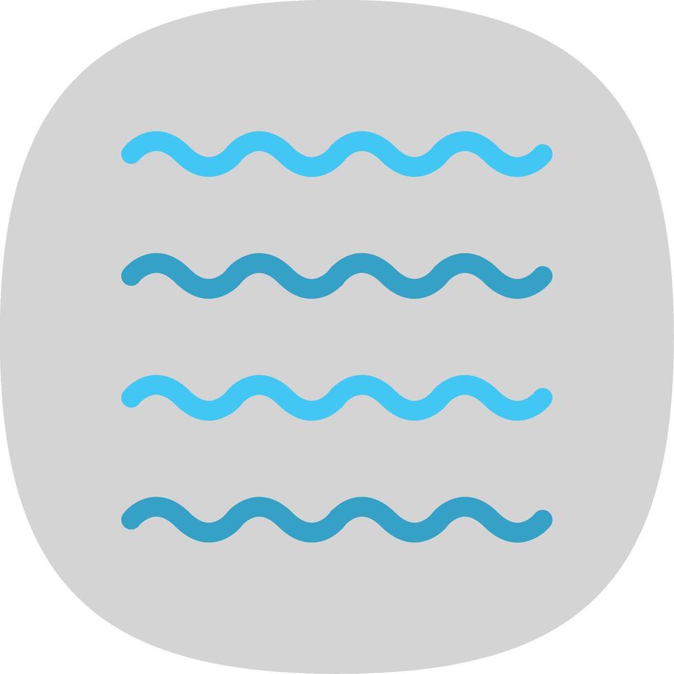 Waves Flat Curve Icon Design vector